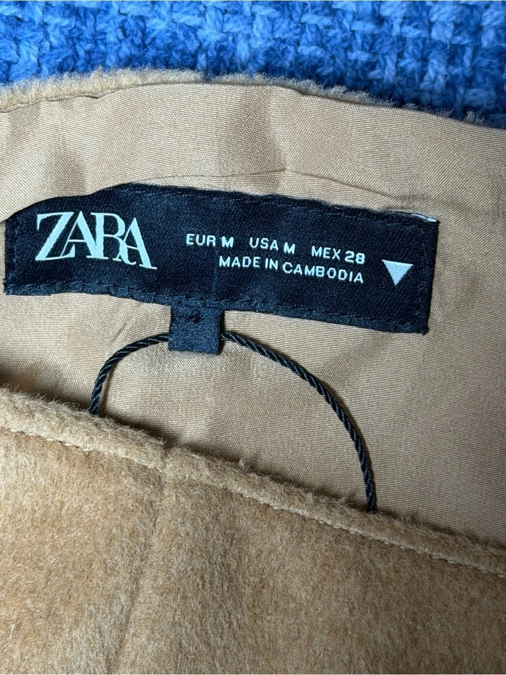 NWOT Zara Camel Faux Suede Structured Tank Top Square Neck Minimalist Size M - Picture 4 of 8